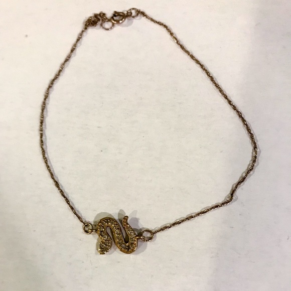 Delicate Gold and Crystal Snake Bracelet - Picture 4 of 4